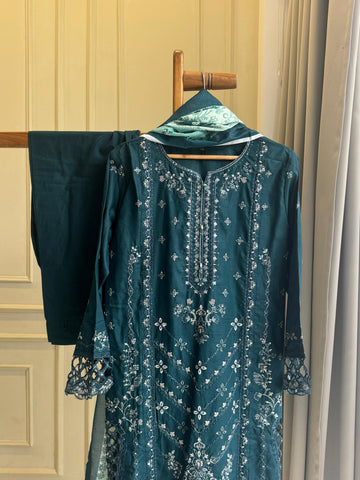 Teal Blue Embroidered Pakistani Suit-5364A