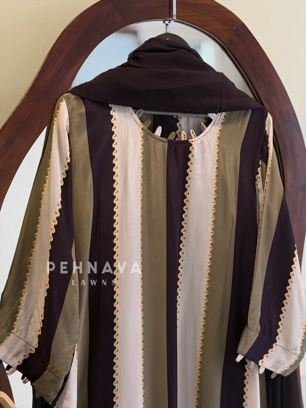 Striped Crepe Suit Set