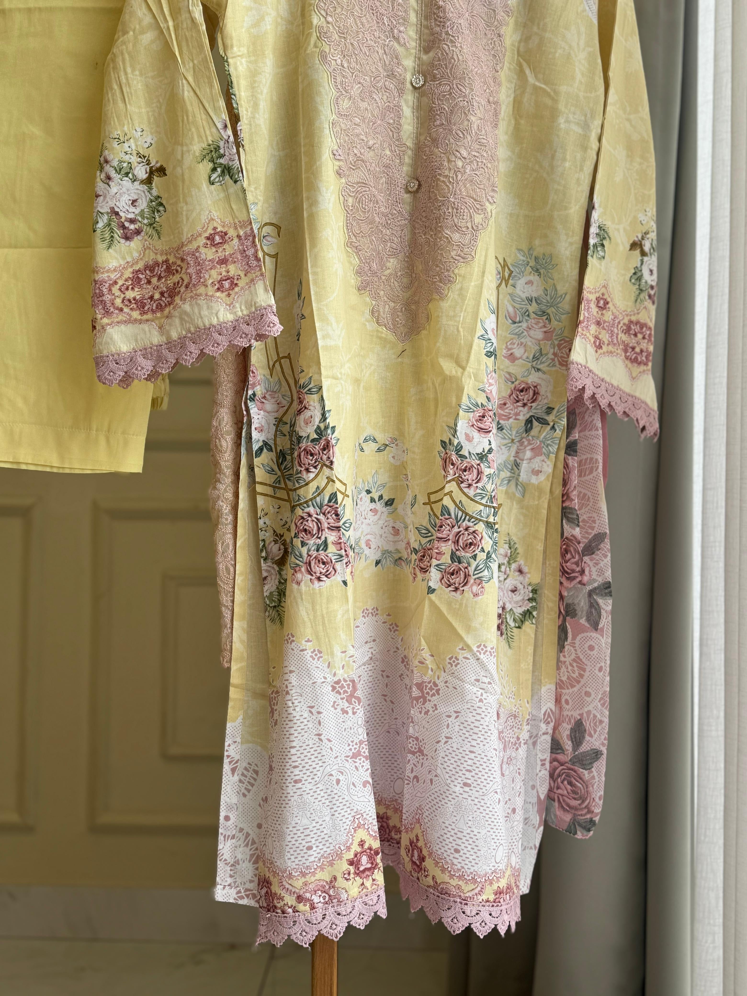 Cotton Casuals with Embroidered Dupatta-3905