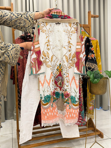 Signature Embroidered Three Piece Set