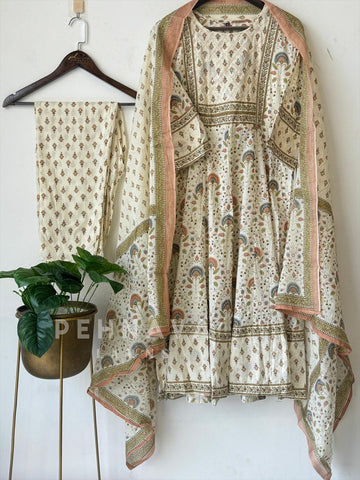 Off-White Patterned Suit-18545 - Pehnava Lawns