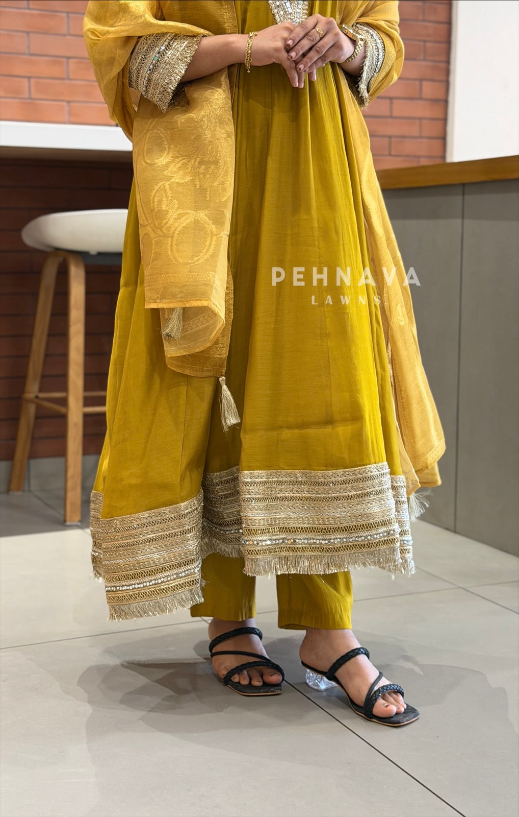 Mirror Detailed Anarkali Suit Set -Mahal 223