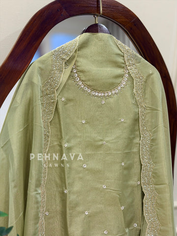 Tissue Handworked Unstitched Suit-302
