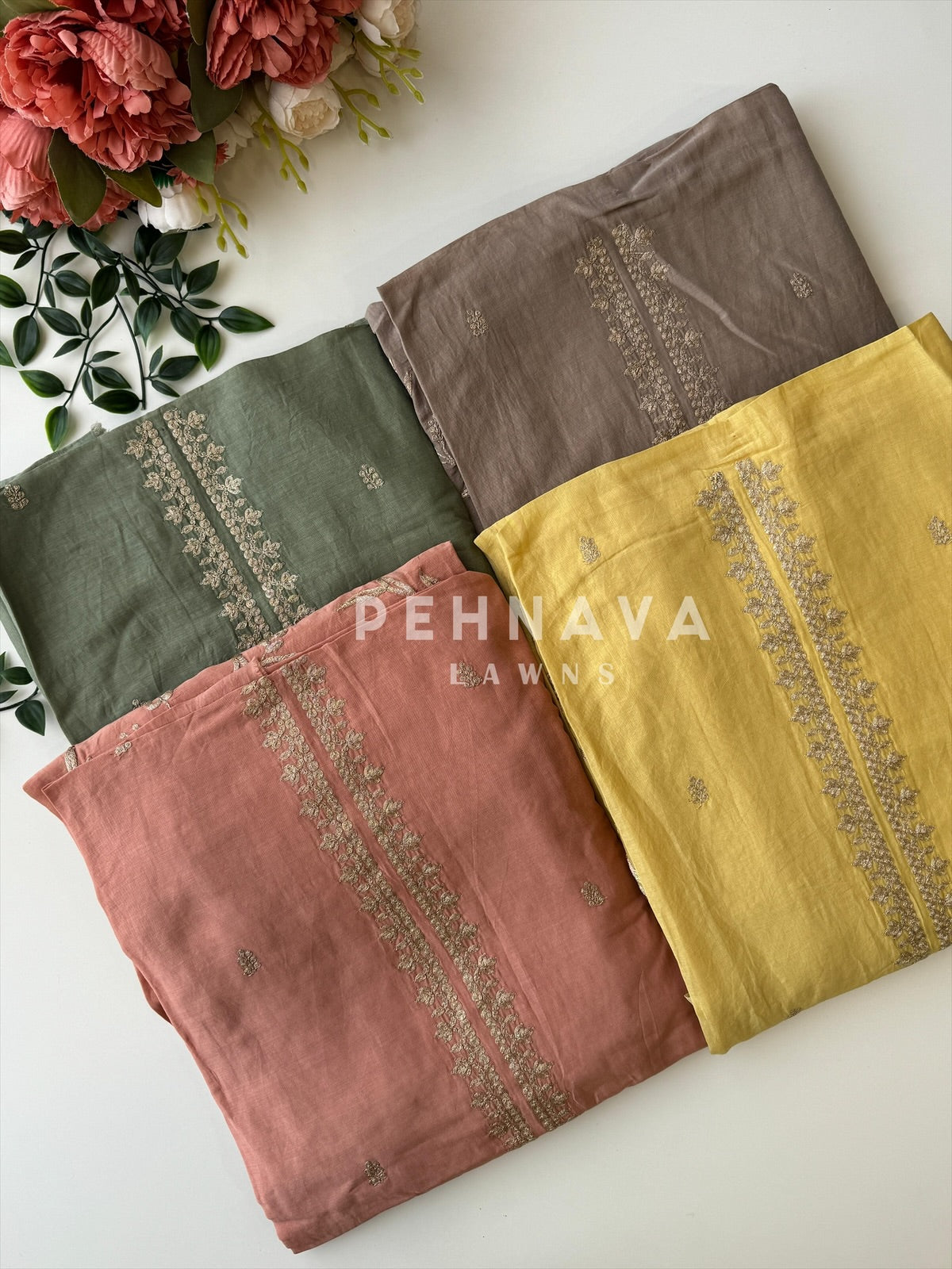 Mulchanderi Unstitched Embroidered Suit - Pehnava Lawns