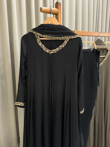 Premium Chinnon Handworked Front-slitted Anarkali suit-34681