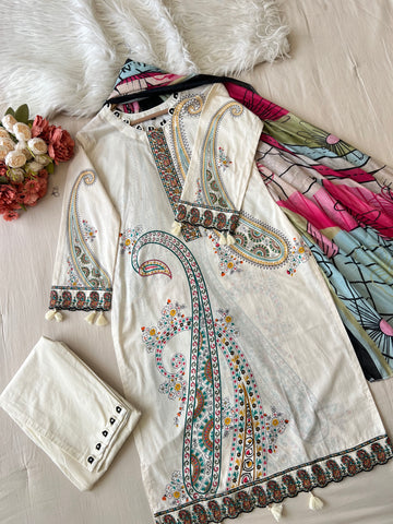 Cotton Straight Kurta-White