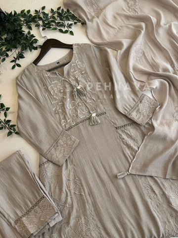 Embroidered Chanderi Suit-12682