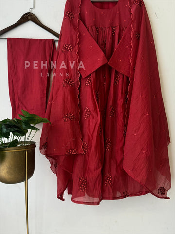 Chanderi Embroidered Suit