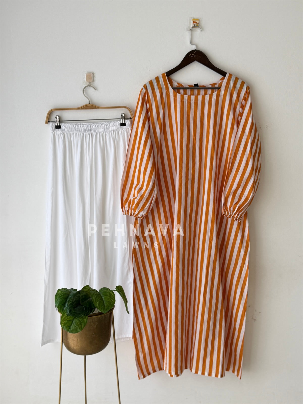Back Tie-Up Striped Co-ord Set-cw 022