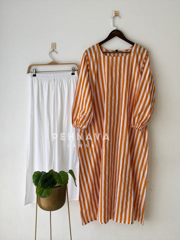 Back Tie-Up Striped Co-ord Set-cw 022