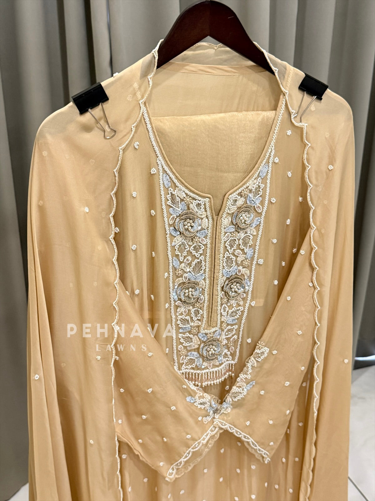 Premium HeavyHandwork led Semi-Stitched Suit