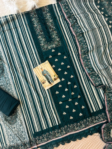 Rayon Embroidered Suit Ft. Delicate Lace Works