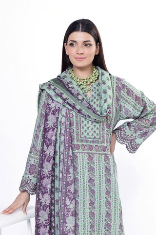 Khaadi Unstitched embroidered Lawn suit-0102