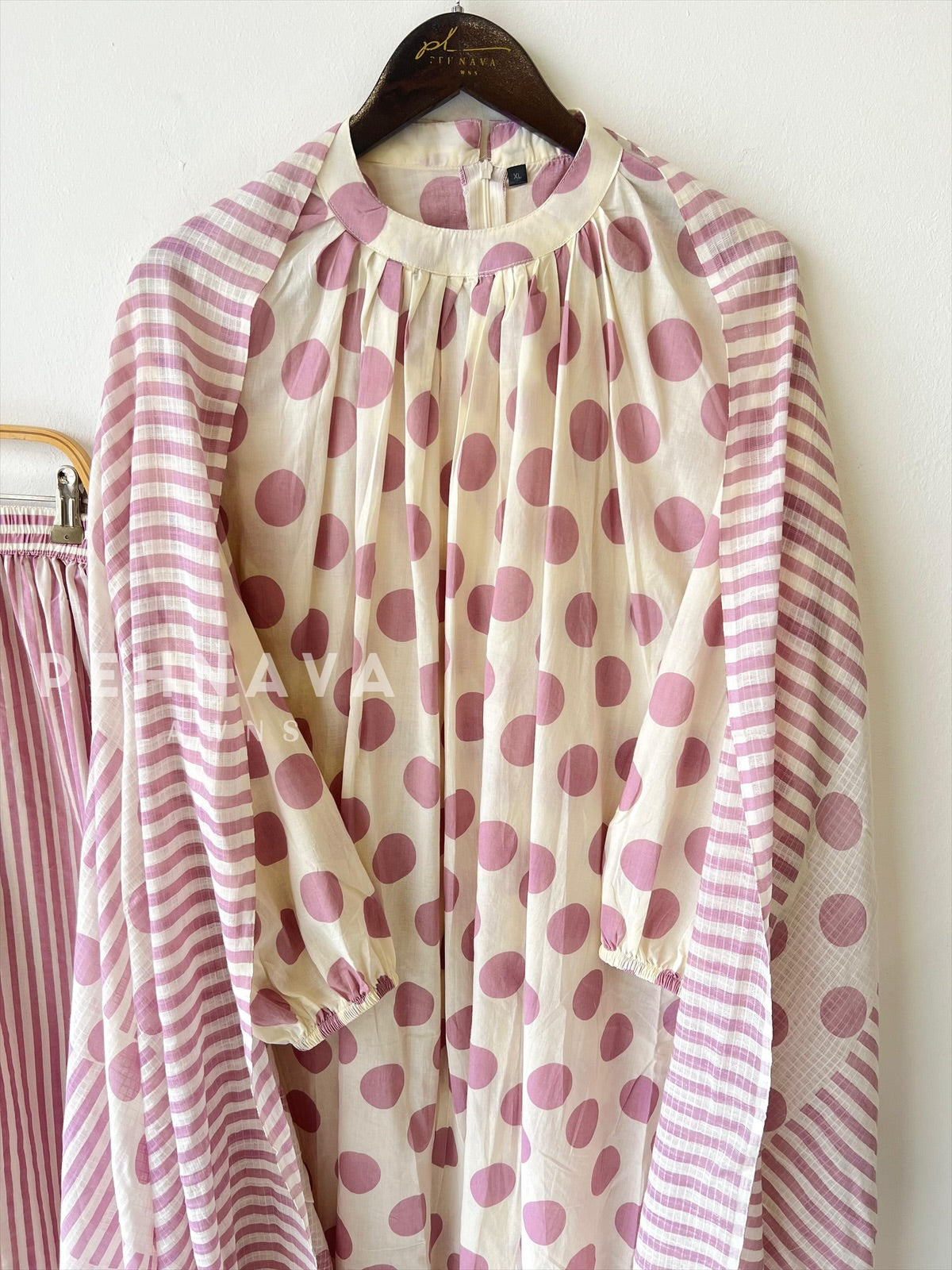 Cotton Parallel & Polka Suit Set