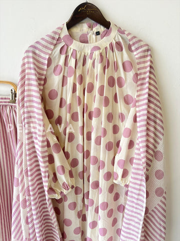 Cotton Parallel & Polka Suit Set