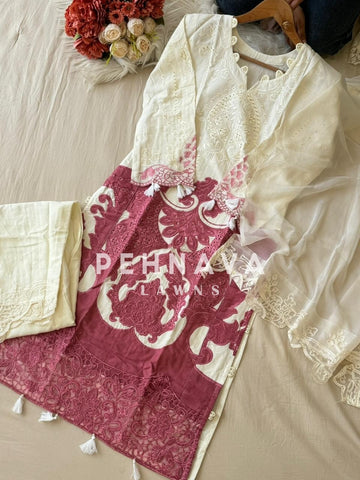 Multi Shaded Suit With Appliqué Design-1286D