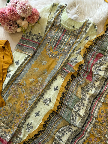Muslin Hand detailed suit -156