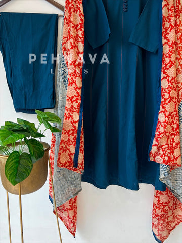 Front Panel Kurta Set with Dupatta