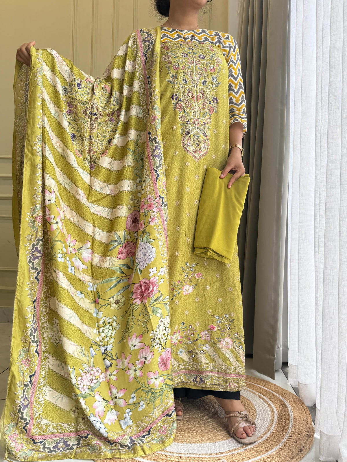 Premium viscous muslin suit-225