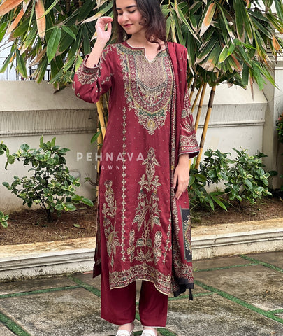Muslin Unstitched Suit-356