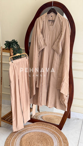 Pintuck V-Neck A-Line Suit Set