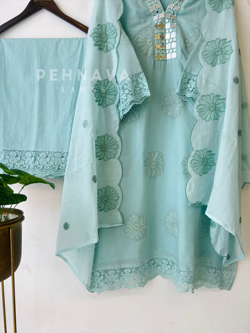 Classic Mirror Work Set - Pehnava Lawns