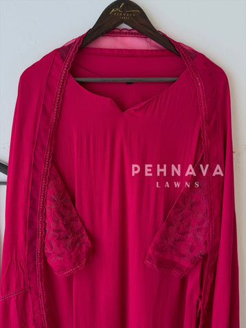 Embroidered Lace Detailed Suit-1001