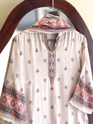 Printed Muslin Suit Set