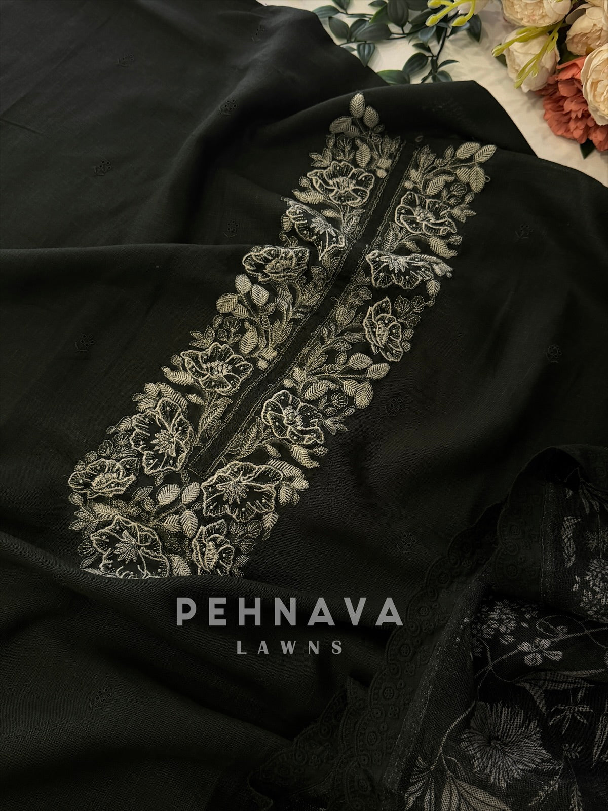 Paisley Embroidered Unstitched Ensemble
