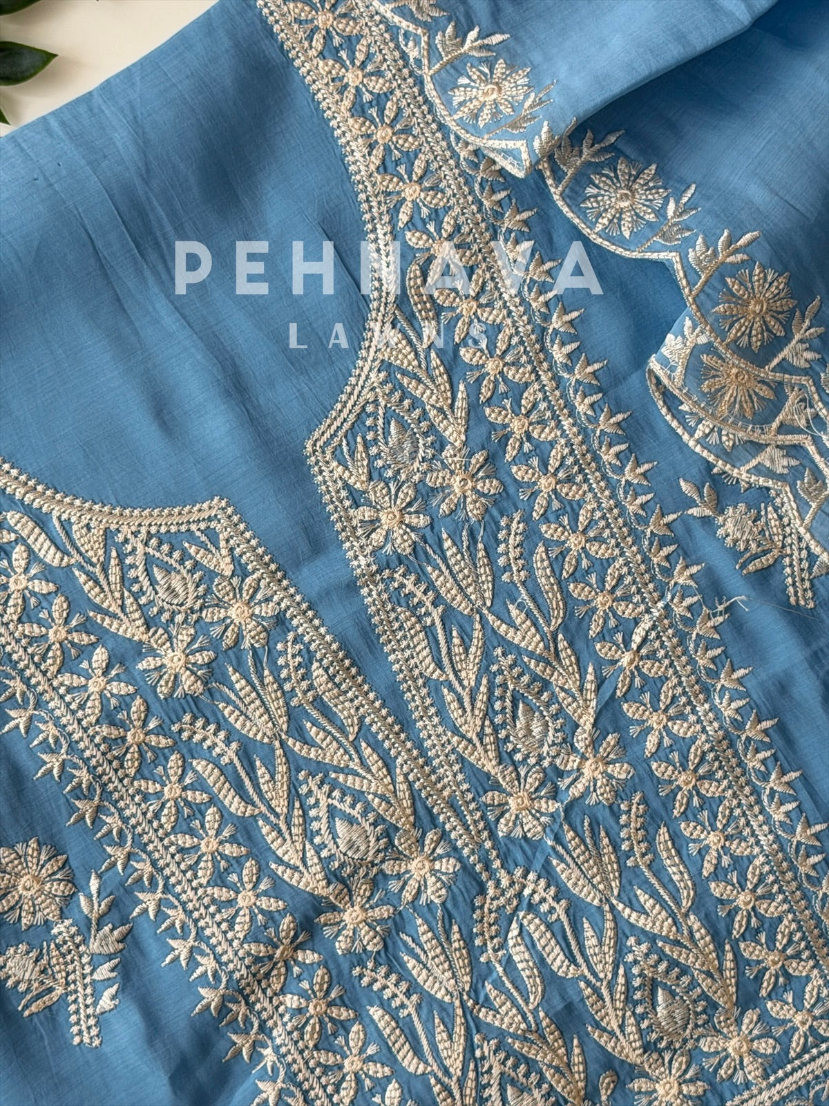 Chanderi Embroidered Unstitched Suit C2530