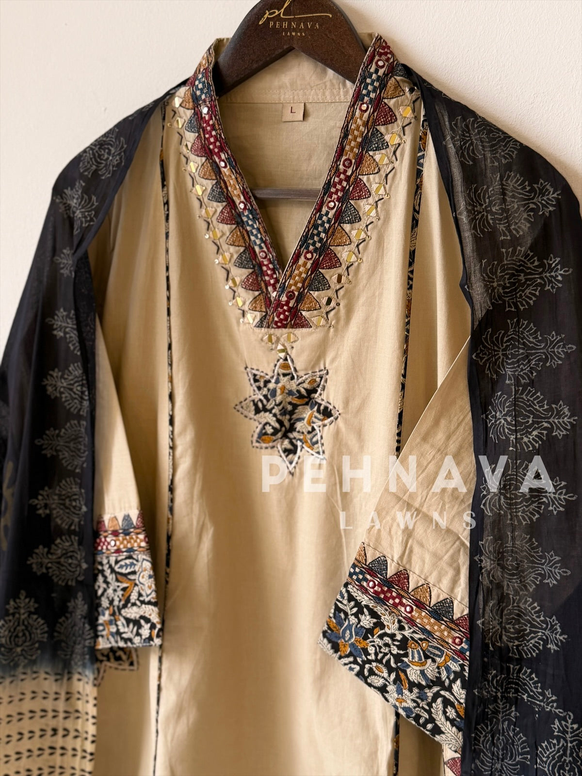 Classic Ethnic Print Suit-13048