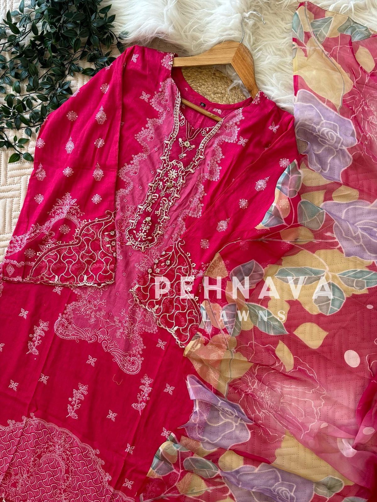 New Pink Cotton Suit-1300