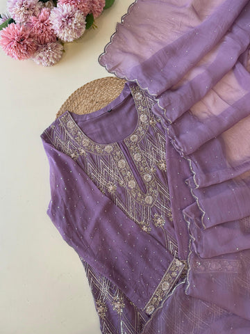 Premium Lavender Handworked  Sharara