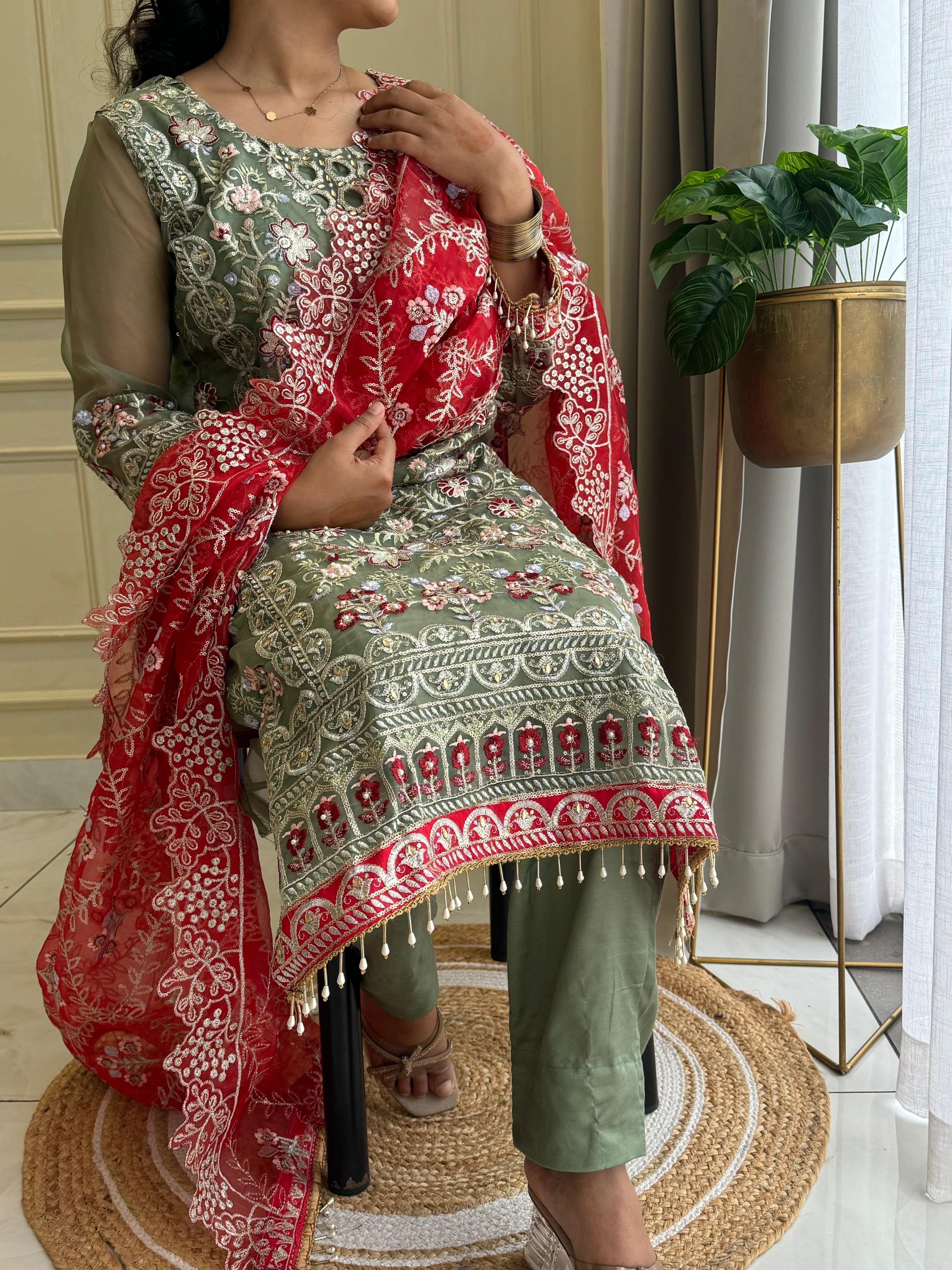 Party wear Organza Suit