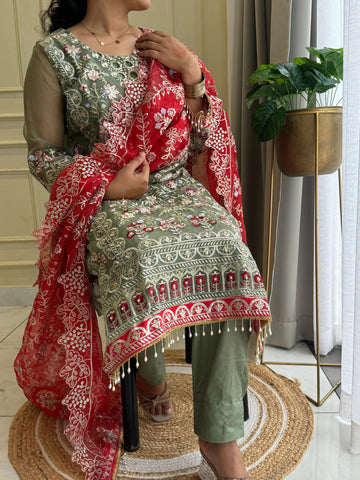 Party wear Organza Suit