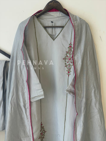 Handworked panel cut Chanderi Suit-3508 - Pehnava Lawns