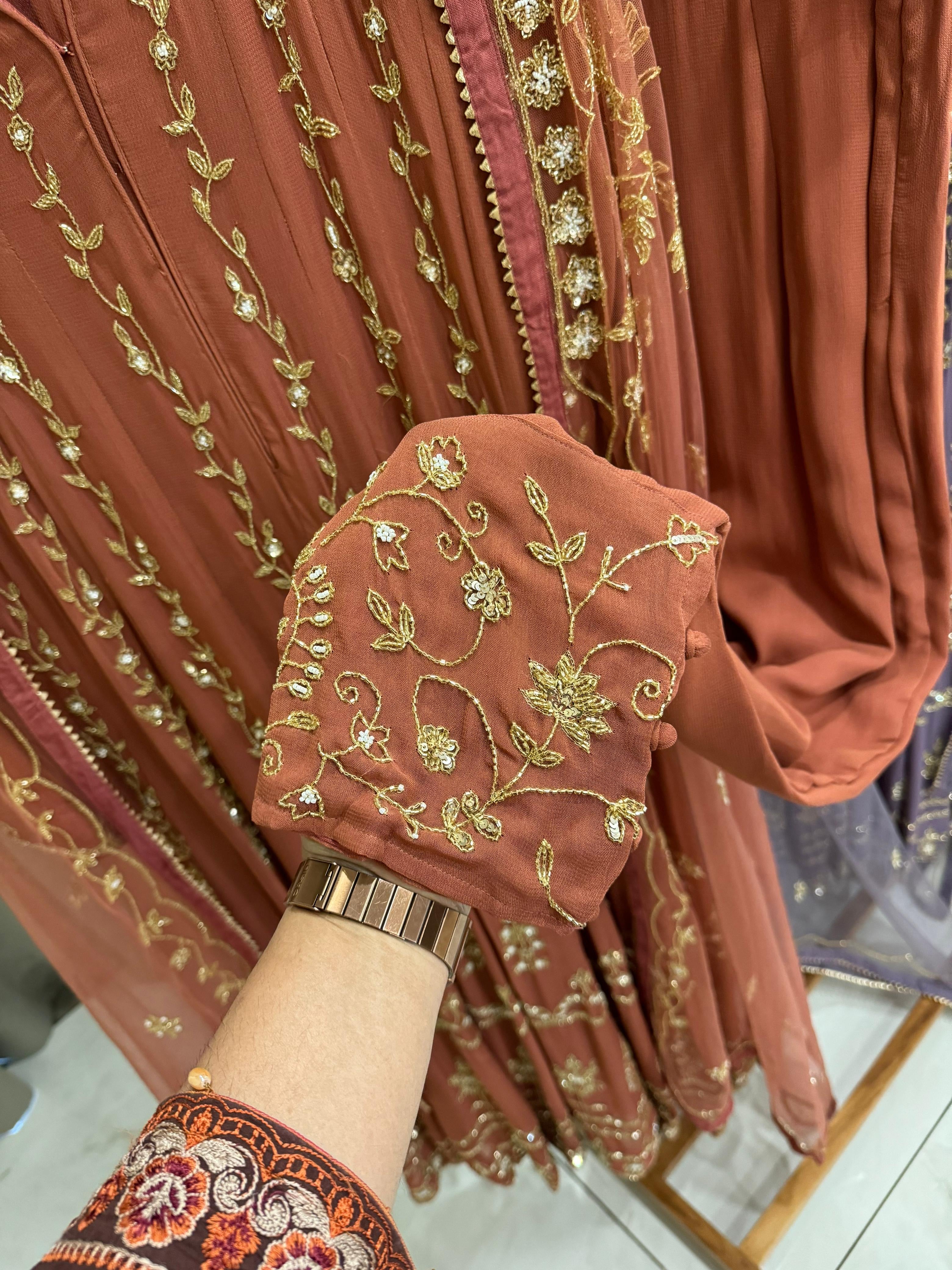 Heavy Handworked Anarkali Suit-8393