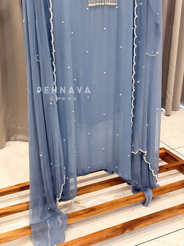 Premium Chiffon Handwork Semi-Stitched Suit