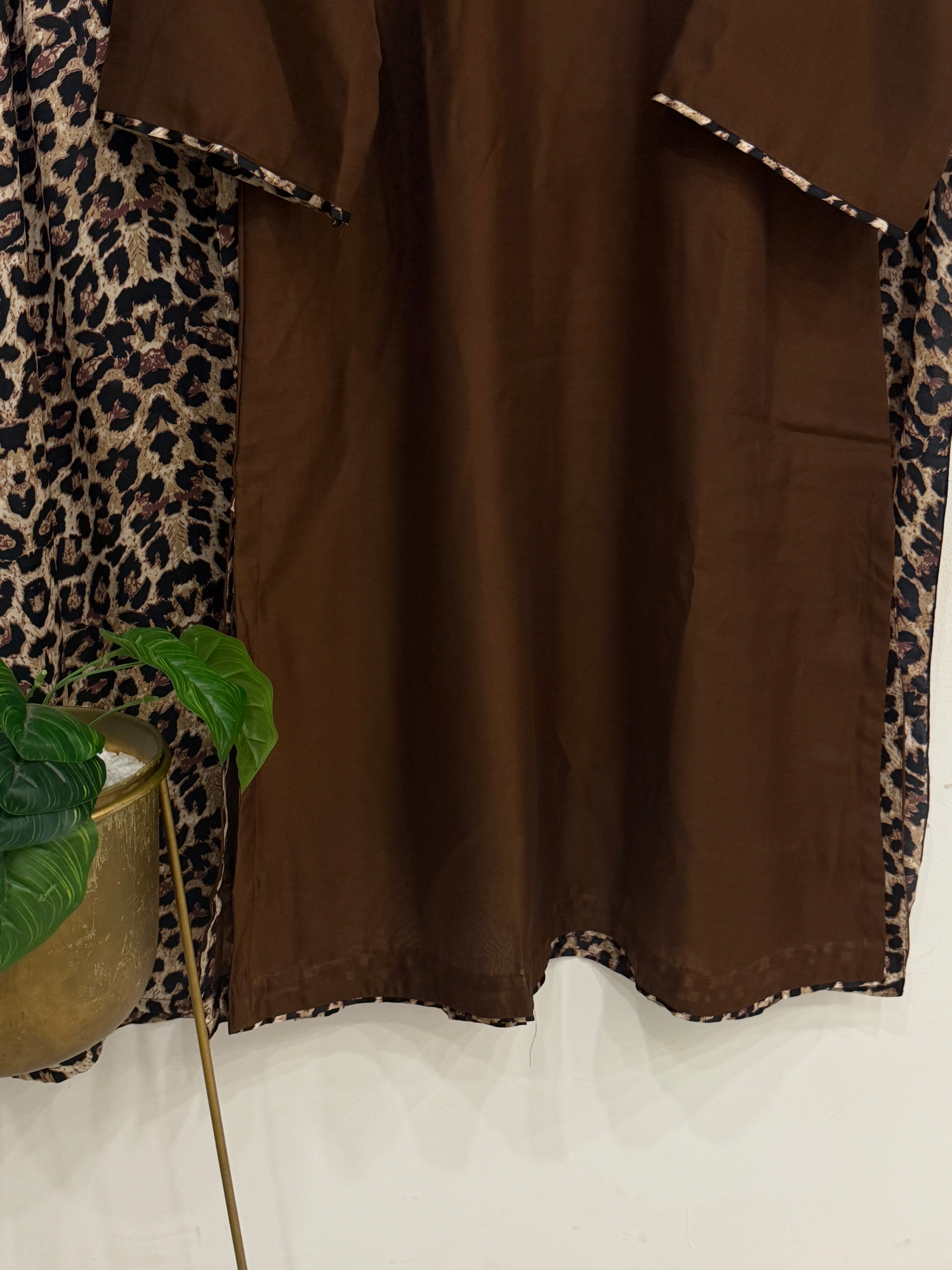 Minimal Animal Printed Three Piece Suit