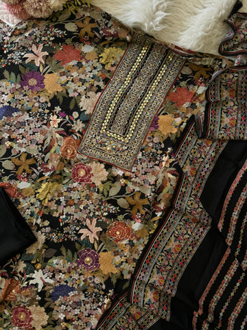 Floral Patterned Muslin Suit 234