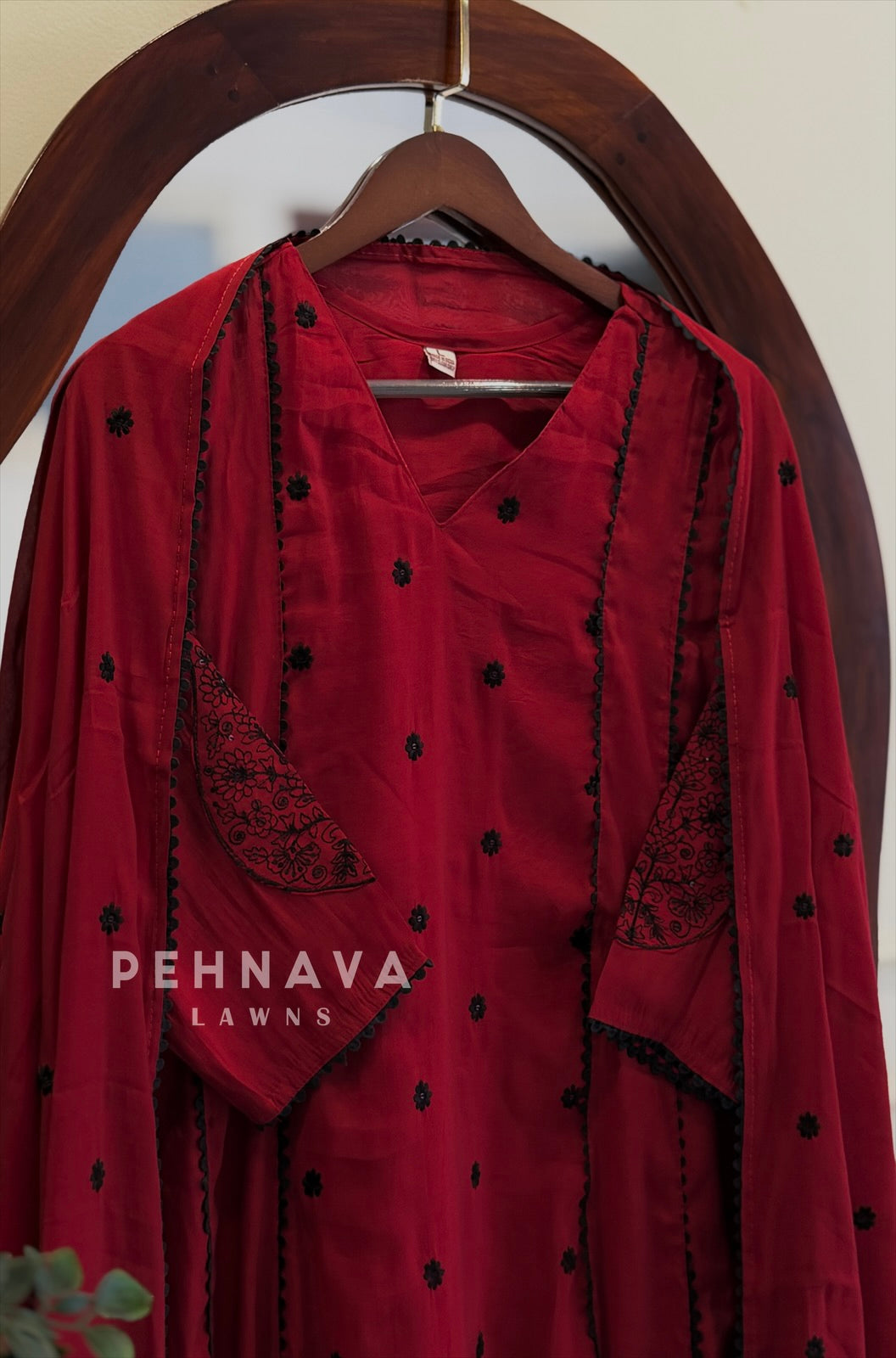 Elegant Embroidered A-line Suit-13193