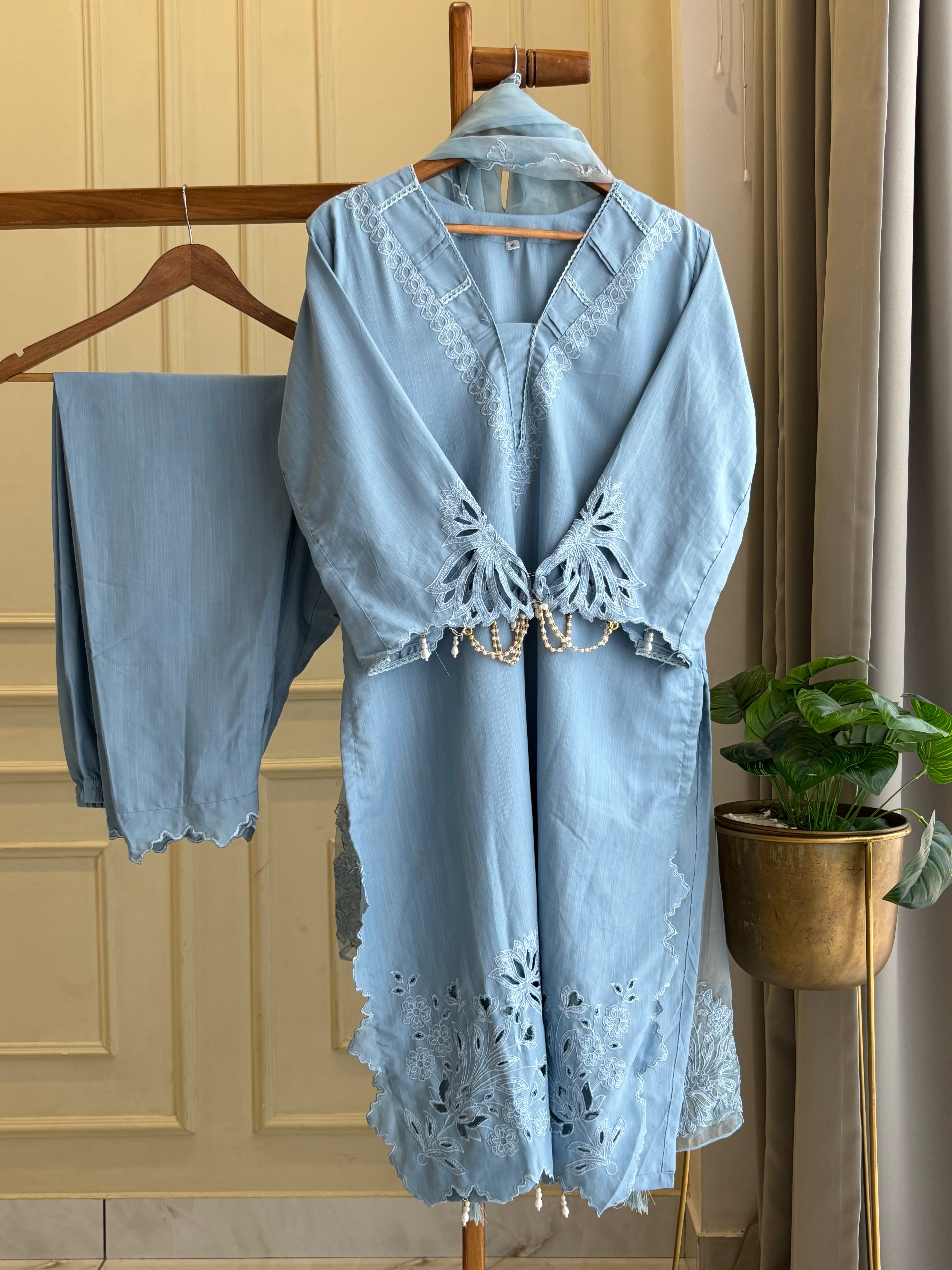 Cutwork Embroidered Trendy Suit