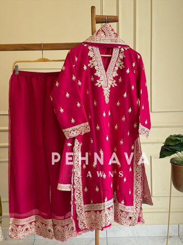 Stunning Chiffon Party Wear Suit-5277