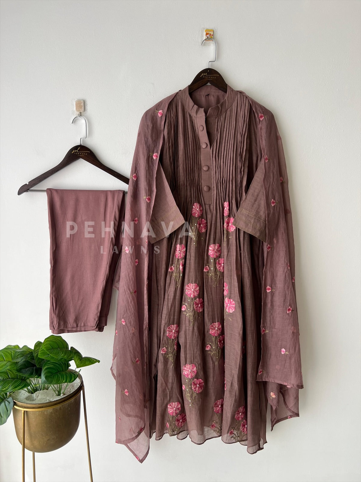 Chanderi Embroidered Suit
