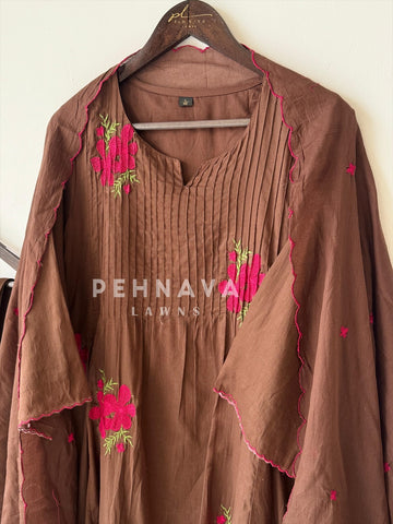 Cotton Floral Embroidered Suit-15441 - Pehnava Lawns