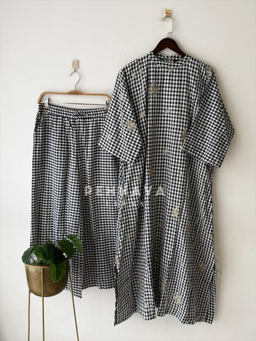 Check Embroidered Co-ord Set-SN6021