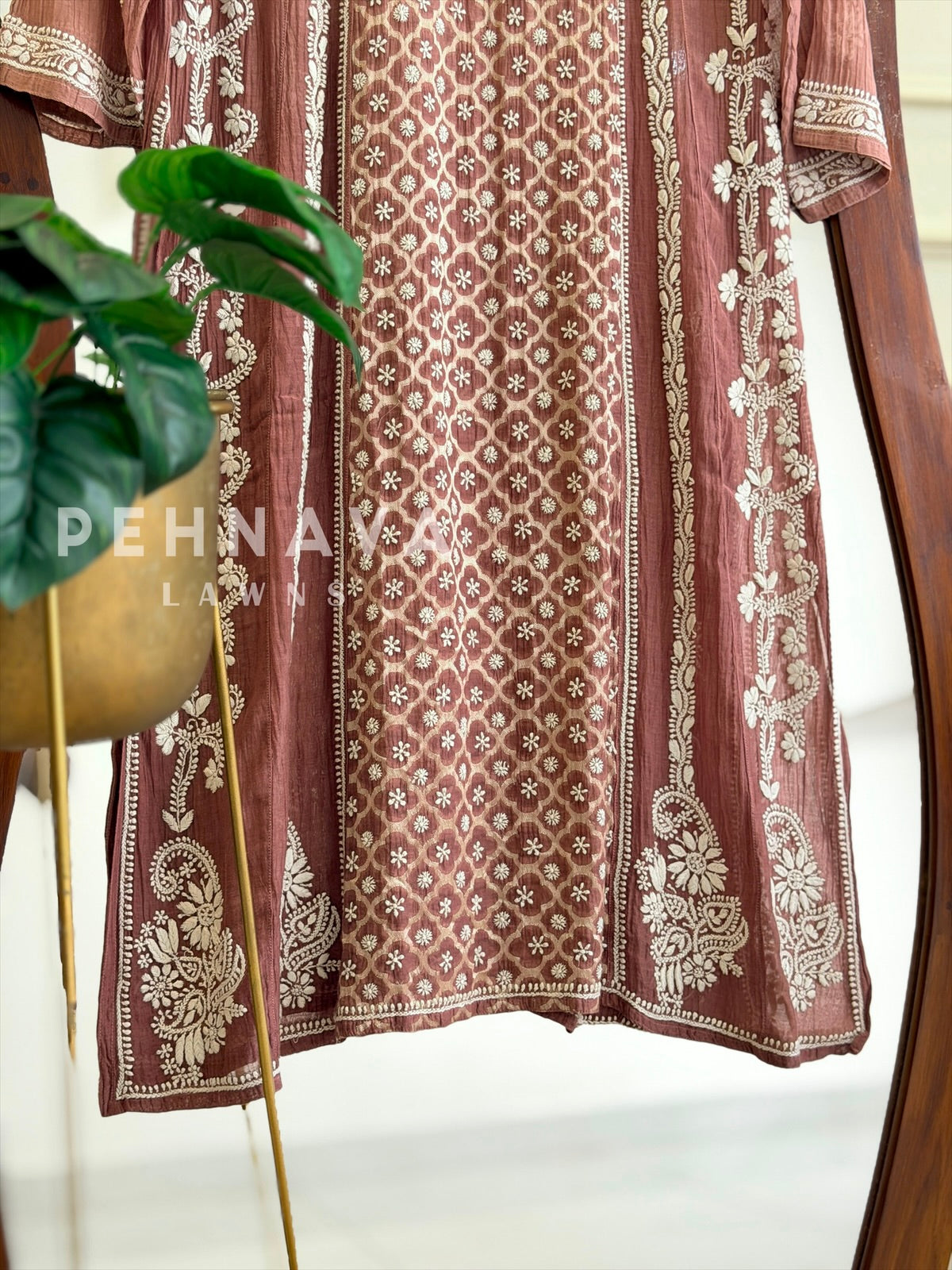 Multi-shade Chikankari Embroidered Ensemble