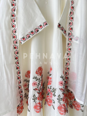 Floral Embroidered Panel Cut Suit-3478 - Pehnava Lawns