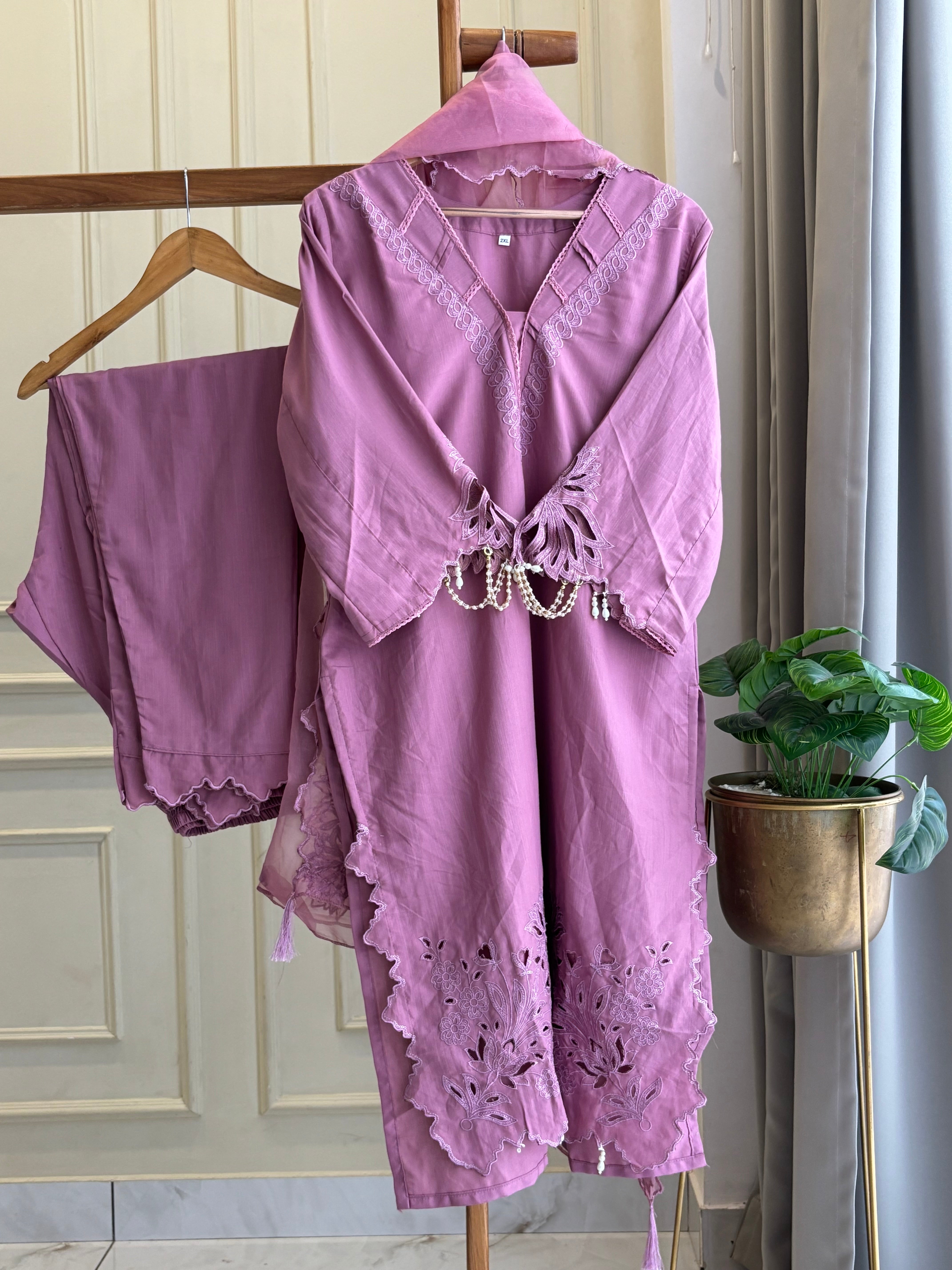 Cutwork Embroidered Trendy Suit