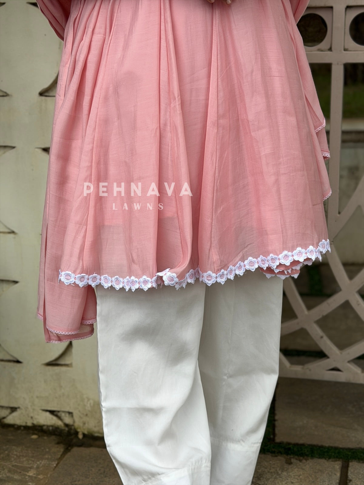 Floral Detailed Tunic set B215 - Pehnava Lawns